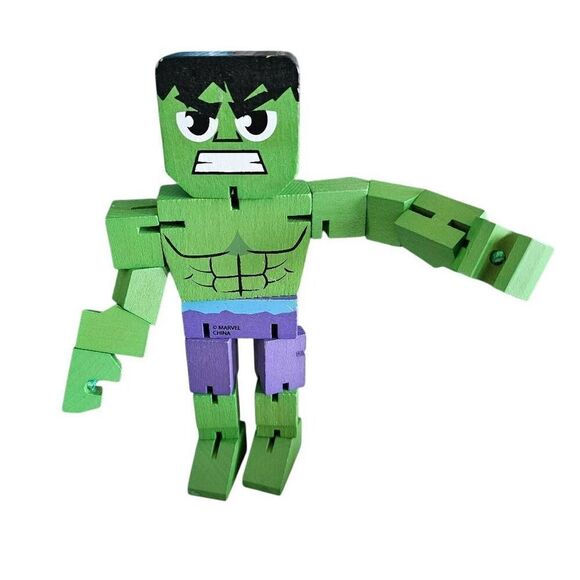 PPW toys the Hulk wood Action Figure  7.75in. - Picture 3 of 7